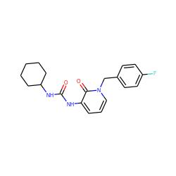 O=C(Nc1cccn(Cc2ccc(F)cc2)c1=O)NC1CCCCC1 ZINC000001354064