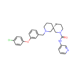 O=C(Nc1cccnc1)N1CCC[C@]2(CCCN(Cc3cccc(Oc4ccc(Cl)cc4)c3)C2)C1 ZINC000103260725