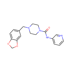 O=C(Nc1cccnc1)N1CCN(Cc2ccc3c(c2)OCO3)CC1 ZINC000024535535