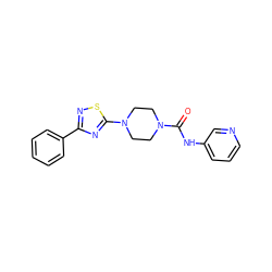 O=C(Nc1cccnc1)N1CCN(c2nc(-c3ccccc3)ns2)CC1 ZINC000035791852