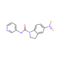 O=C(Nc1cccnc1)N1CCc2cc([N+](=O)[O-])ccc21 ZINC000013779415