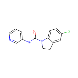 O=C(Nc1cccnc1)N1CCc2cc(Cl)ccc21 ZINC000013779413