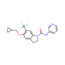 O=C(Nc1cccnc1)N1CCc2cc(OCC3CC3)c(C(F)(F)F)cc21 ZINC000013779459