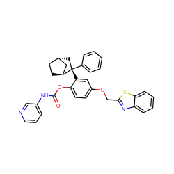 O=C(Nc1cccnc1)Oc1ccc(OCc2nc3ccccc3s2)cc1[C@]1(c2ccccc2)C[C@H]2CC[C@H]1C2 ZINC000253651307