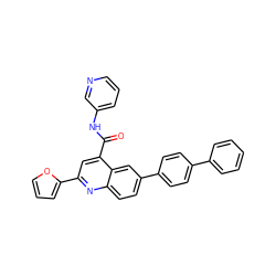 O=C(Nc1cccnc1)c1cc(-c2ccco2)nc2ccc(-c3ccc(-c4ccccc4)cc3)cc12 ZINC000150094507