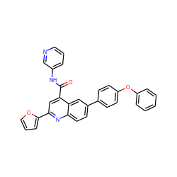 O=C(Nc1cccnc1)c1cc(-c2ccco2)nc2ccc(-c3ccc(Oc4ccccc4)cc3)cc12 ZINC000150178569