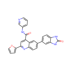 O=C(Nc1cccnc1)c1cc(-c2ccco2)nc2ccc(-c3ccc4[nH]c(=O)[nH]c4c3)cc12 ZINC000150119011