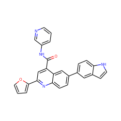 O=C(Nc1cccnc1)c1cc(-c2ccco2)nc2ccc(-c3ccc4[nH]ccc4c3)cc12 ZINC000150094982