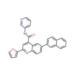 O=C(Nc1cccnc1)c1cc(-c2ccco2)nc2ccc(-c3ccc4ccccc4c3)cc12 ZINC000149947440