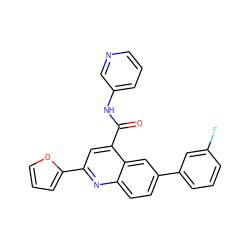 O=C(Nc1cccnc1)c1cc(-c2ccco2)nc2ccc(-c3cccc(F)c3)cc12 ZINC000150130139