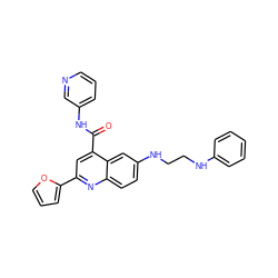 O=C(Nc1cccnc1)c1cc(-c2ccco2)nc2ccc(NCCNc3ccccc3)cc12 ZINC000149933568