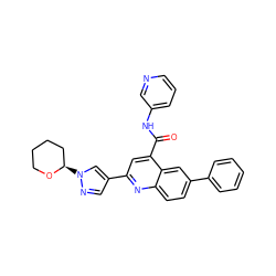 O=C(Nc1cccnc1)c1cc(-c2cnn([C@@H]3CCCCO3)c2)nc2ccc(-c3ccccc3)cc12 ZINC000149972489