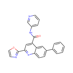 O=C(Nc1cccnc1)c1cc(-c2ncco2)nc2ccc(-c3ccccc3)cc12 ZINC000150146078