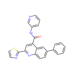 O=C(Nc1cccnc1)c1cc(-c2nccs2)nc2ccc(-c3ccccc3)cc12 ZINC000150139630