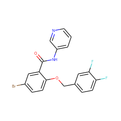 O=C(Nc1cccnc1)c1cc(Br)ccc1OCc1ccc(F)c(F)c1 ZINC000116762468