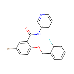 O=C(Nc1cccnc1)c1cc(Br)ccc1OCc1ccccc1F ZINC000143334563