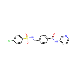 O=C(Nc1cccnc1)c1ccc(CNS(=O)(=O)c2ccc(Cl)cc2)cc1 ZINC000103265262