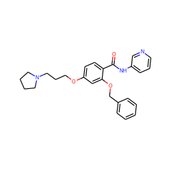 O=C(Nc1cccnc1)c1ccc(OCCCN2CCCC2)cc1OCc1ccccc1 ZINC000072181178