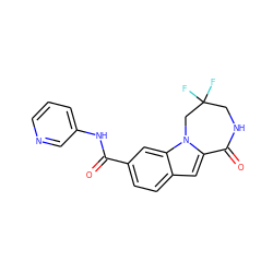 O=C(Nc1cccnc1)c1ccc2cc3n(c2c1)CC(F)(F)CNC3=O ZINC000073169966