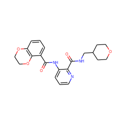 O=C(Nc1cccnc1C(=O)NCC1CCOCC1)c1cccc2c1OCCO2 ZINC000095594232