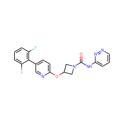 O=C(Nc1cccnn1)N1CC(Oc2ccc(-c3c(F)cccc3I)cn2)C1 ZINC000261100580