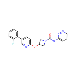 O=C(Nc1cccnn1)N1CC(Oc2ccc(-c3ccccc3F)cn2)C1 ZINC000114003445