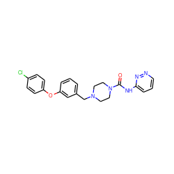 O=C(Nc1cccnn1)N1CCN(Cc2cccc(Oc3ccc(Cl)cc3)c2)CC1 ZINC000043202244