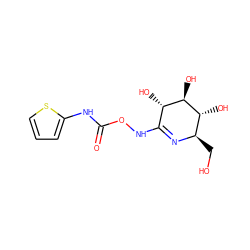 O=C(Nc1cccs1)ONC1=N[C@H](CO)[C@@H](O)[C@H](O)[C@H]1O ZINC000653730163