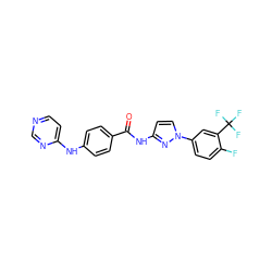 O=C(Nc1ccn(-c2ccc(F)c(C(F)(F)F)c2)n1)c1ccc(Nc2ccncn2)cc1 ZINC000028953177