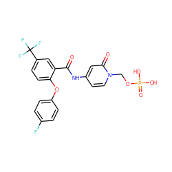 O=C(Nc1ccn(COP(=O)(O)O)c(=O)c1)c1cc(C(F)(F)F)ccc1Oc1ccc(F)cc1 ZINC001772617889