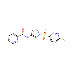 O=C(Nc1ccn(S(=O)(=O)c2ccc(Cl)nc2)c1)c1ccccn1 ZINC000220905471