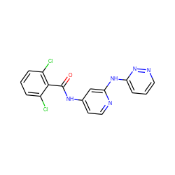 O=C(Nc1ccnc(Nc2cccnn2)c1)c1c(Cl)cccc1Cl ZINC000096282826