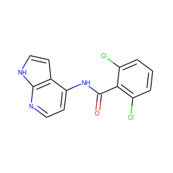 O=C(Nc1ccnc2[nH]ccc12)c1c(Cl)cccc1Cl ZINC000096282825