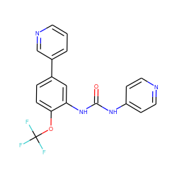 O=C(Nc1ccncc1)Nc1cc(-c2cccnc2)ccc1OC(F)(F)F ZINC000653688013