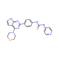 O=C(Nc1ccncc1)Nc1ccc(-c2nc(N3CCOCC3)c3cc[nH]c3n2)cc1 ZINC000049116445