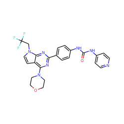 O=C(Nc1ccncc1)Nc1ccc(-c2nc(N3CCOCC3)c3ccn(CC(F)(F)F)c3n2)cc1 ZINC000049068799