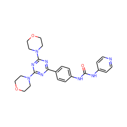 O=C(Nc1ccncc1)Nc1ccc(-c2nc(N3CCOCC3)nc(N3CCOCC3)n2)cc1 ZINC000045355644