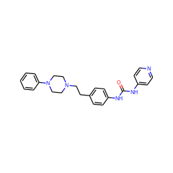 O=C(Nc1ccncc1)Nc1ccc(CCN2CCN(c3ccccc3)CC2)cc1 ZINC000084652541