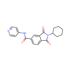 O=C(Nc1ccncc1)c1ccc2c(c1)C(=O)N(C1CCCCC1)C2=O ZINC000000465032