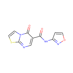 O=C(Nc1ccon1)c1cnc2sccn2c1=O ZINC000004121099