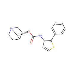 O=C(Nc1ccsc1-c1ccccc1)O[C@H]1CN2CCC1CC2 ZINC000144832348