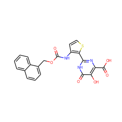 O=C(Nc1ccsc1-c1nc(C(=O)O)c(O)c(=O)[nH]1)OCc1cccc2ccccc12 ZINC000003583364