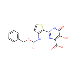 O=C(Nc1ccsc1-c1nc(C(=O)O)c(O)c(=O)[nH]1)OCc1ccccc1 ZINC000003583345