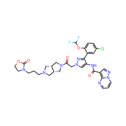 O=C(Nc1cn(CC(=O)N2C[C@@H]3CN(CCCN4CCOC4=O)C[C@@H]3C2)nc1-c1cc(Cl)ccc1OC(F)F)c1cnn2cccnc12 ZINC001772615313