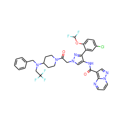 O=C(Nc1cn(CC(=O)N2CCC(N(Cc3ccccc3)CC(F)(F)F)CC2)nc1-c1cc(Cl)ccc1OC(F)F)c1cnn2cccnc12 ZINC001772651485