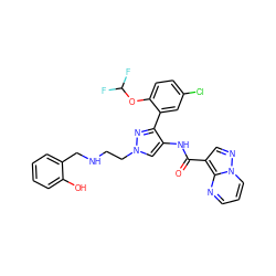 O=C(Nc1cn(CCNCc2ccccc2O)nc1-c1cc(Cl)ccc1OC(F)F)c1cnn2cccnc12 ZINC001772599053