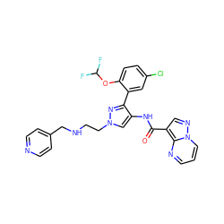 O=C(Nc1cn(CCNCc2ccncc2)nc1-c1cc(Cl)ccc1OC(F)F)c1cnn2cccnc12 ZINC001772637687