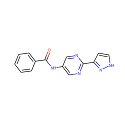 O=C(Nc1cnc(-c2cc[nH]n2)nc1)c1ccccc1 ZINC000653711596