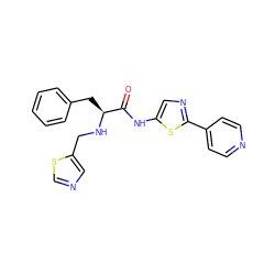 O=C(Nc1cnc(-c2ccncc2)s1)[C@H](Cc1ccccc1)NCc1cncs1 ZINC000096284451