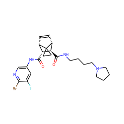 O=C(Nc1cnc(Br)c(F)c1)[C@@H]1[C@@H]2C=C[C@H]([C@H]1C(=O)NCCCCN1CCCC1)C21CC1 ZINC000168382743